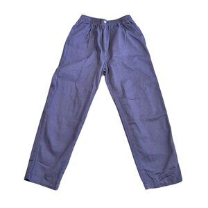 Woman Within 14WP Pants Navy Classic Fit Pull On Straight Leg Elastic Waistband